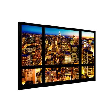 Magnetic memo board - Window view New York at night