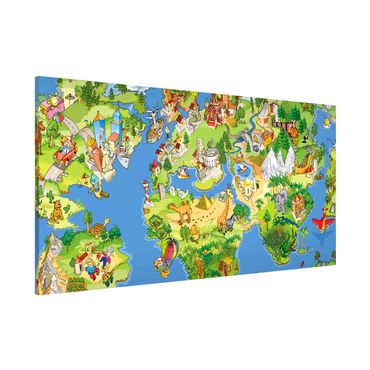 Magnetic memo board - Great and Funny Worldmap