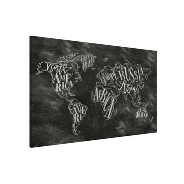 Magnetic memo board - Chalk World Map