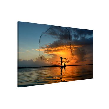 Magnetic memo board - Fishing Net At Sunset