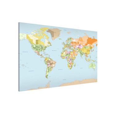Magnetic memo board - Political World Map