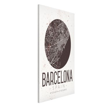 Magnetic memo board - Barcelona City Map - Retro