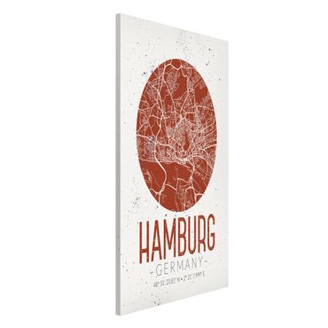 Magnetic memo board - Hamburg City Map - Retro