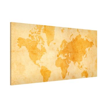 Magnetic memo board - Vintage World Map