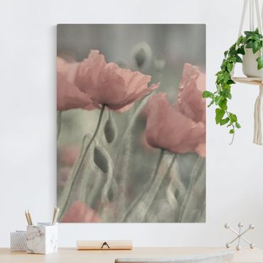 Natural canvas print - Picturesque Poppy - Portrait format 3:4