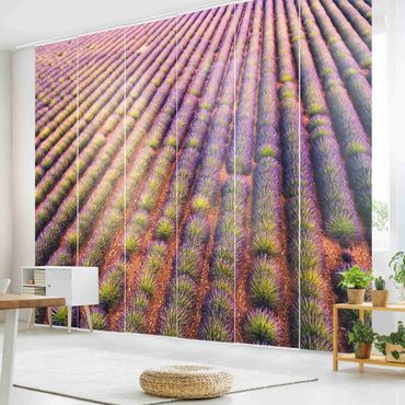 Sliding panel curtain - Picturesque Lavender Field