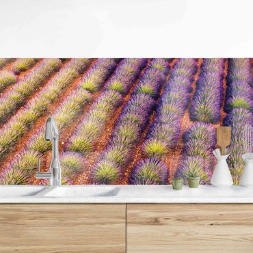 Kitchen wall cladding - Picturesque Lavender Field