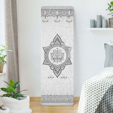 Coat rack modern - Mandala Lotus Concrete Look
