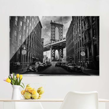 Glass print - Manhattan Bridge In America