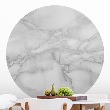Self-adhesive round wallpaper kitchen - Marble Look Black And White
