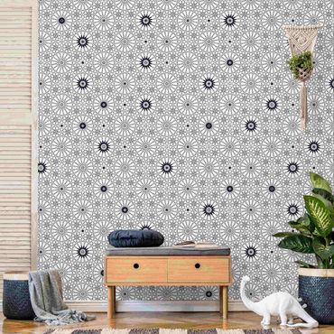 Wallpaper - Moroccan Flower Line Pattern