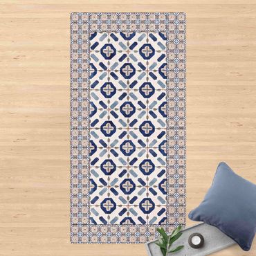 Cork mat - Moroccan Tiles Flower Window With Tile Frame - Portrait format 1:2