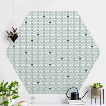 Self-adhesive hexagonal pattern wallpaper - Moroccan Star Line Pattern