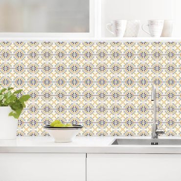 Kitchen wall cladding - Morrocan Tiles In Blue And Ochre