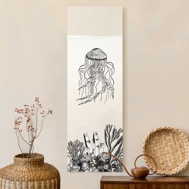 Natural canvas print - Illusion Of The Ocean Medusa - Portrait format 1:3