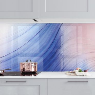 Kitchen wall cladding - Mottled Colours Blue With Light Pink