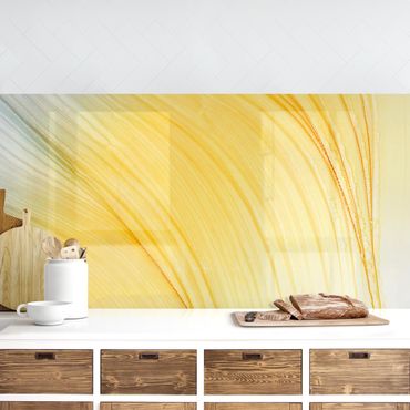 Kitchen wall cladding - Mottled Colours In Honey Yellow