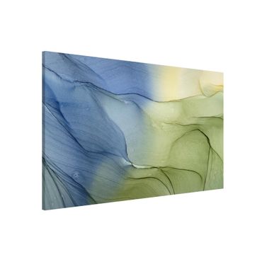 Magnetic memo board - Mottled Bluish Grey With Moss Green