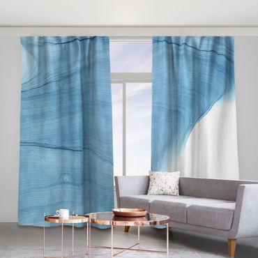 Curtain - Mottled Mid-Blue
