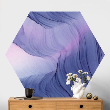 Self-adhesive hexagonal pattern wallpaper - Mottled Violet