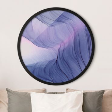 Circular framed print - Mottled Violet
