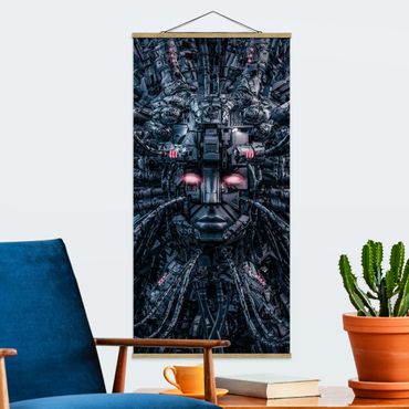 Fabric print with poster hangers - Human Machine - Portrait format 1:2