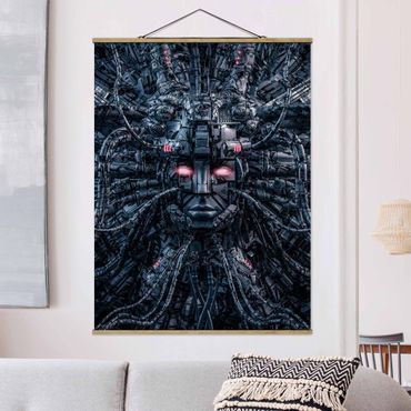 Fabric print with poster hangers - Human Machine - Portrait format 3:4