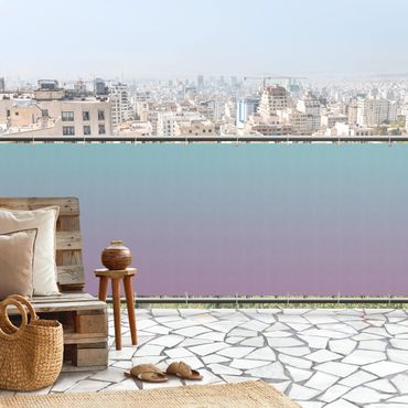 Balcony privacy screen - Mint-Purple Colour Gradient