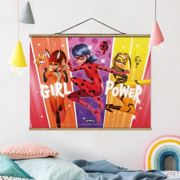Fabric print with poster hangers - Miraculous Rainbow Girl Power - Landscape format 4:3