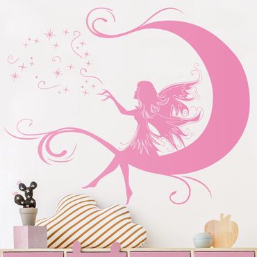 Wall sticker - Moon fairy and stars