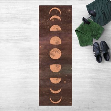 Cork mat - Moon Phases In Watercolour  - Portrait format 1:3