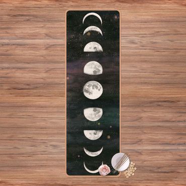Yoga mat - Moon Phases In Watercolour