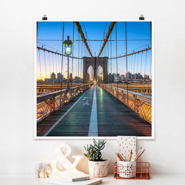 Poster - Dawn On The Brooklyn Bridge