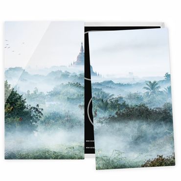 Stove top covers - Morning Fog Over The Jungle Of Bagan