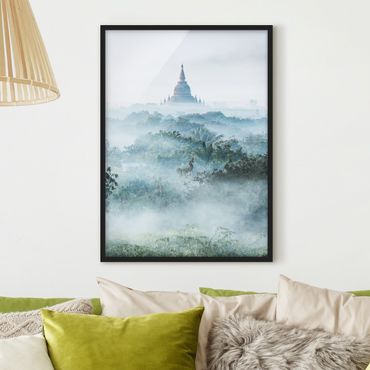 Framed poster - Morning Fog Over The Jungle Of Bagan