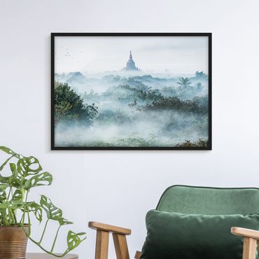 Framed poster - Morning Fog Over The Jungle Of Bagan