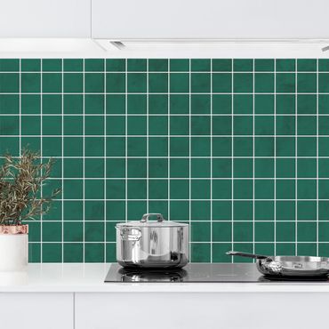 Kitchen wall cladding - Mosaic Concrete Tiles - Green