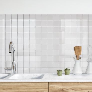 Kitchen wall cladding - Mosaic Tiles - Light Grey Shabby