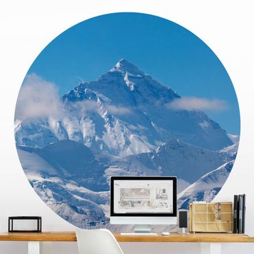Self-adhesive round wallpaper - Mount Everest