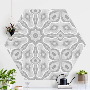 Self-adhesive hexagonal pattern wallpaper - Pattern In Gray And Silver With Stars