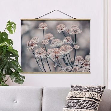 Fabric print with poster hangers - Mystical Bouquet Of Flowers - Landscape format 4:3