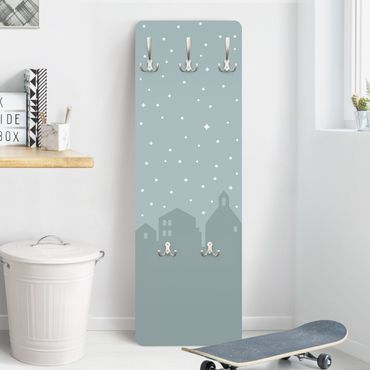 Coat rack kids - Night Sky With Stars And Houses
