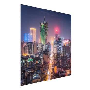 Print on forex - Illuminated Night In Macao - Square 1:1