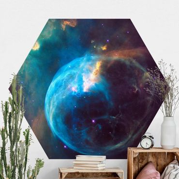 Self-adhesive hexagonal pattern wallpaper - NASA Picture Bubble Nebula