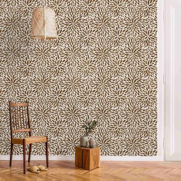 Wallpaper - Natural Pattern Flowers In Brown