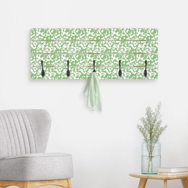 Wooden coat rack - Natural Pattern Dandelion With Dots In Front Of Green