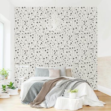 Wallpaper - Natural Pattern Growth With Dots Gray