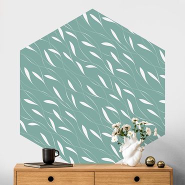 Self-adhesive hexagonal pattern wallpaper - Natural Pattern Breeze On Blue