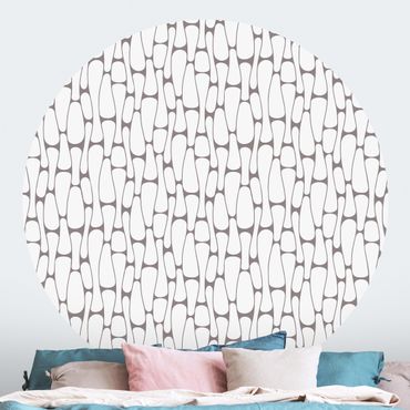Self-adhesive round wallpaper - Natural Pattern Cells Pattern In Grey