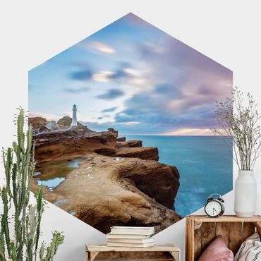 Self-adhesive hexagonal pattern wallpaper - Lighthouse In New Zealand